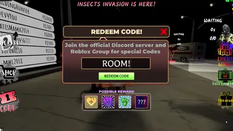 Keep the Door Locked paste and Redeem on the CODE panel